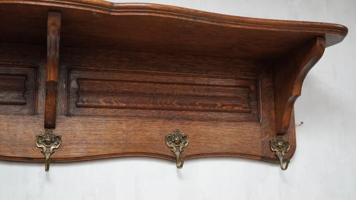 Antique French Oak Coat Hanger - Image 3