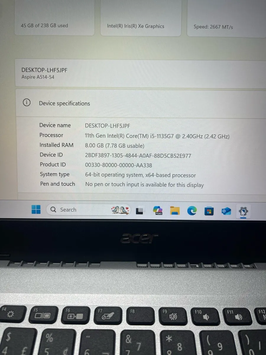 Acer Laptop i5 pro 11 Gen 8/256 w11 - Image 4