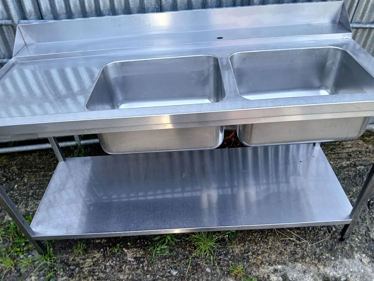 Staneless steel cabbinet double sink unit - Image 1