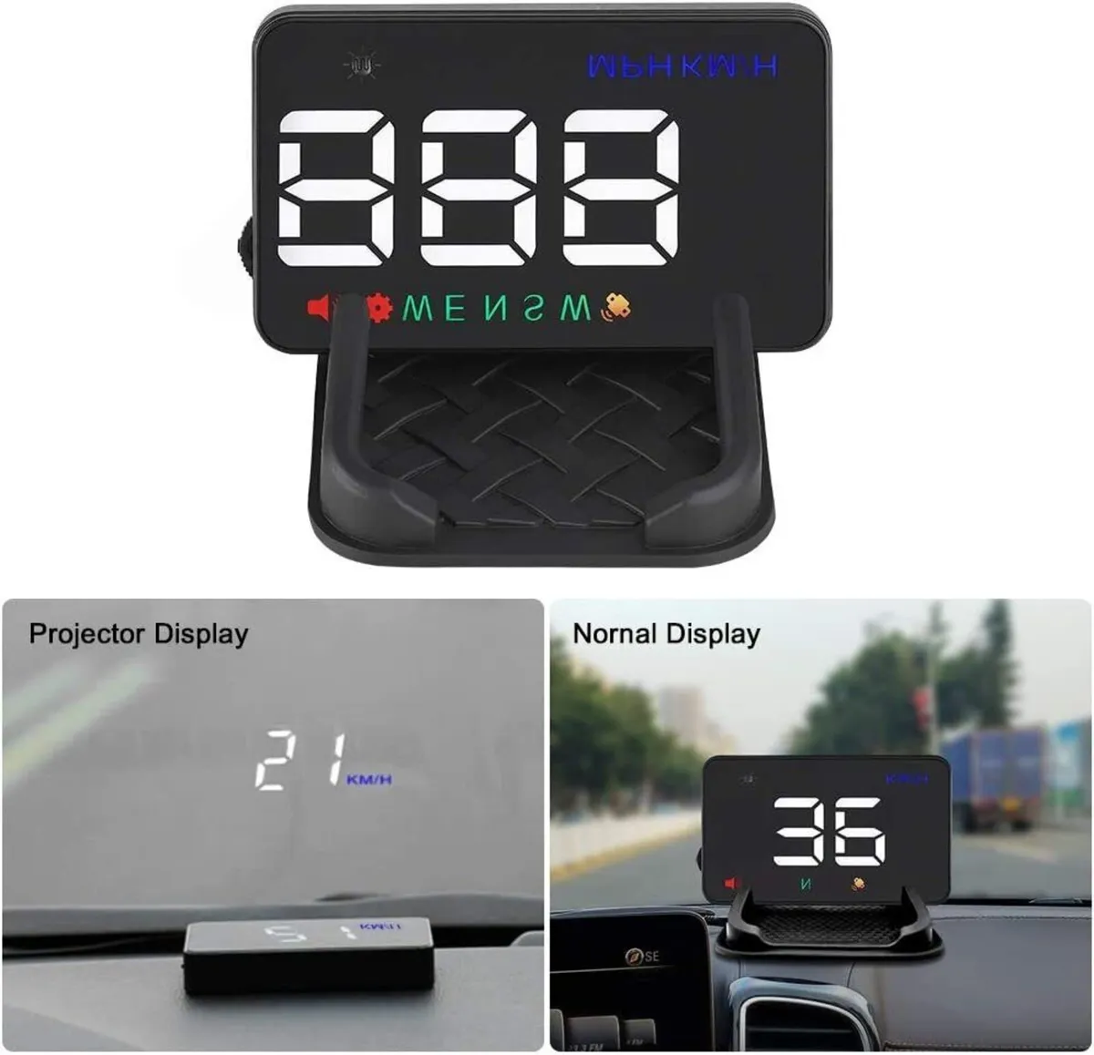 GPS Speed Display HUD Large Font Windshield - Image 3