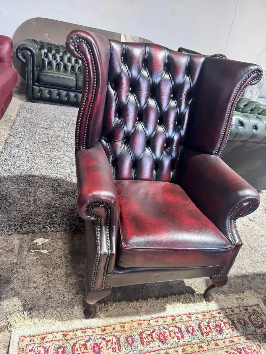 Antique 2-1-1 seater chesterfield - Image 4