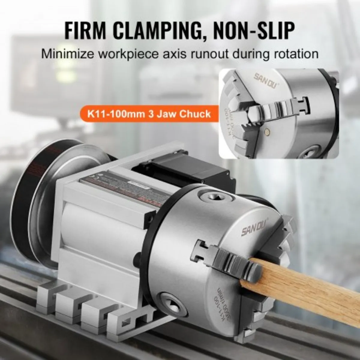 Dividing Head, K11-100mm 3-Jaw Chuck, CNC Router M - Image 3