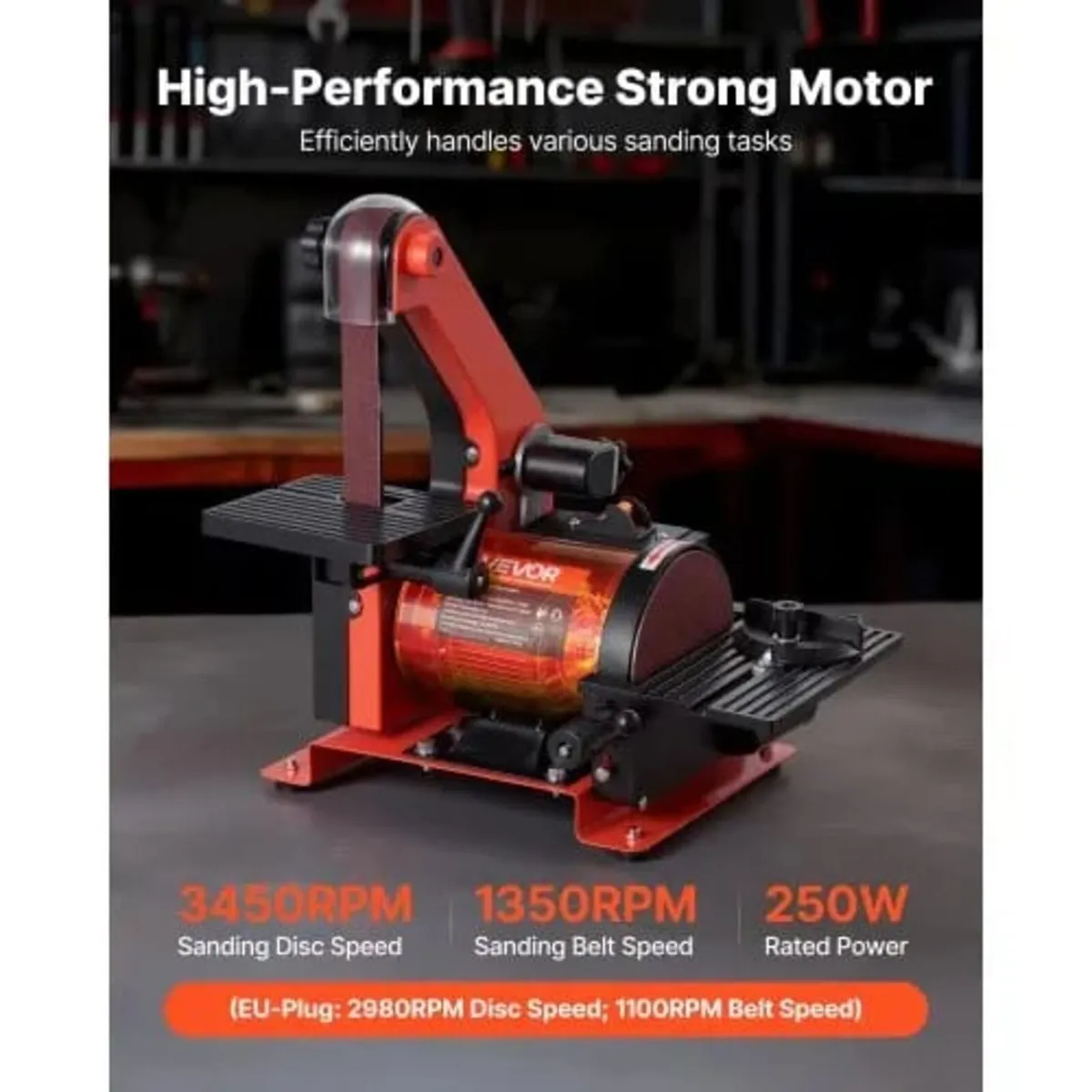 125mm Disc Sander & 25mm x 762mm Belt Sander, 250W - Image 4