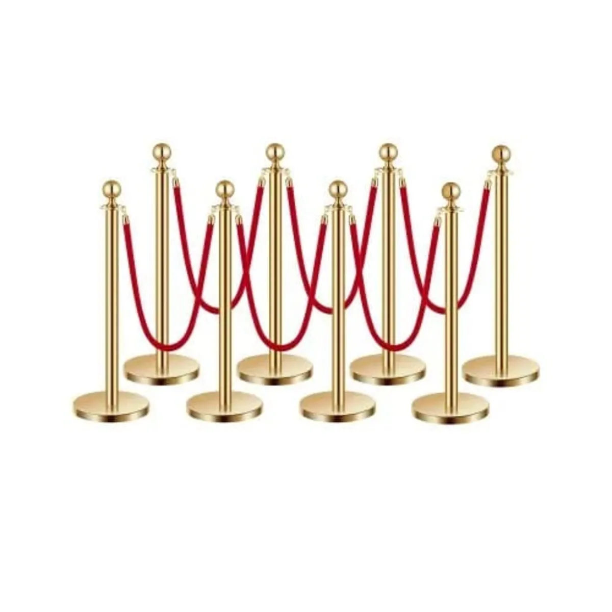 Stanchion Post, 8 Pcs Crowd Control Barrier Set wi - Image 1