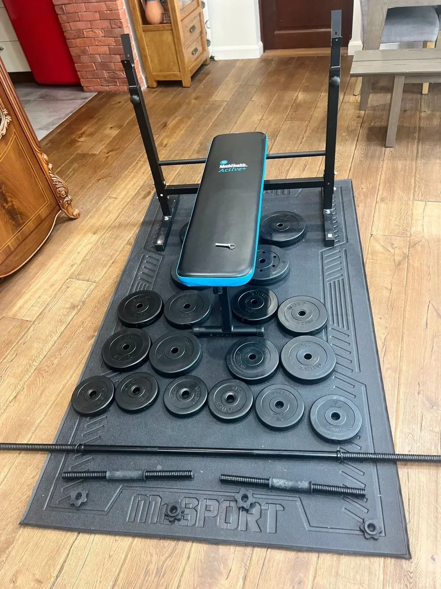 Bench barbell dumbbells and weights - Image 4