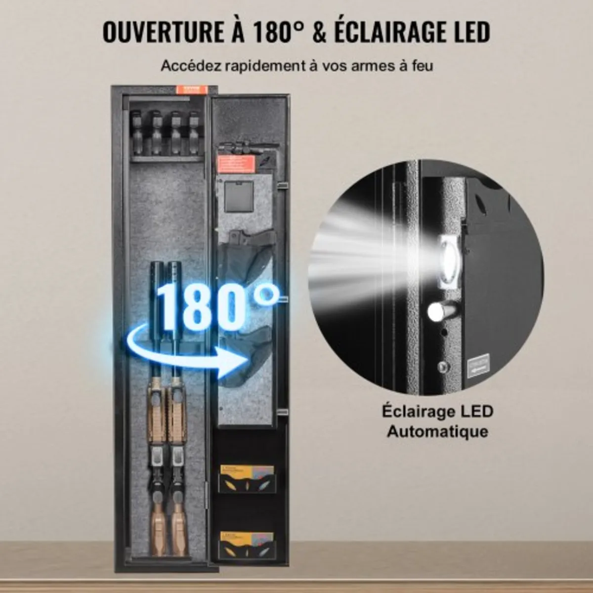 2 Rifles Gun Safe, Rifle Safe with Lock & Digital - Image 2