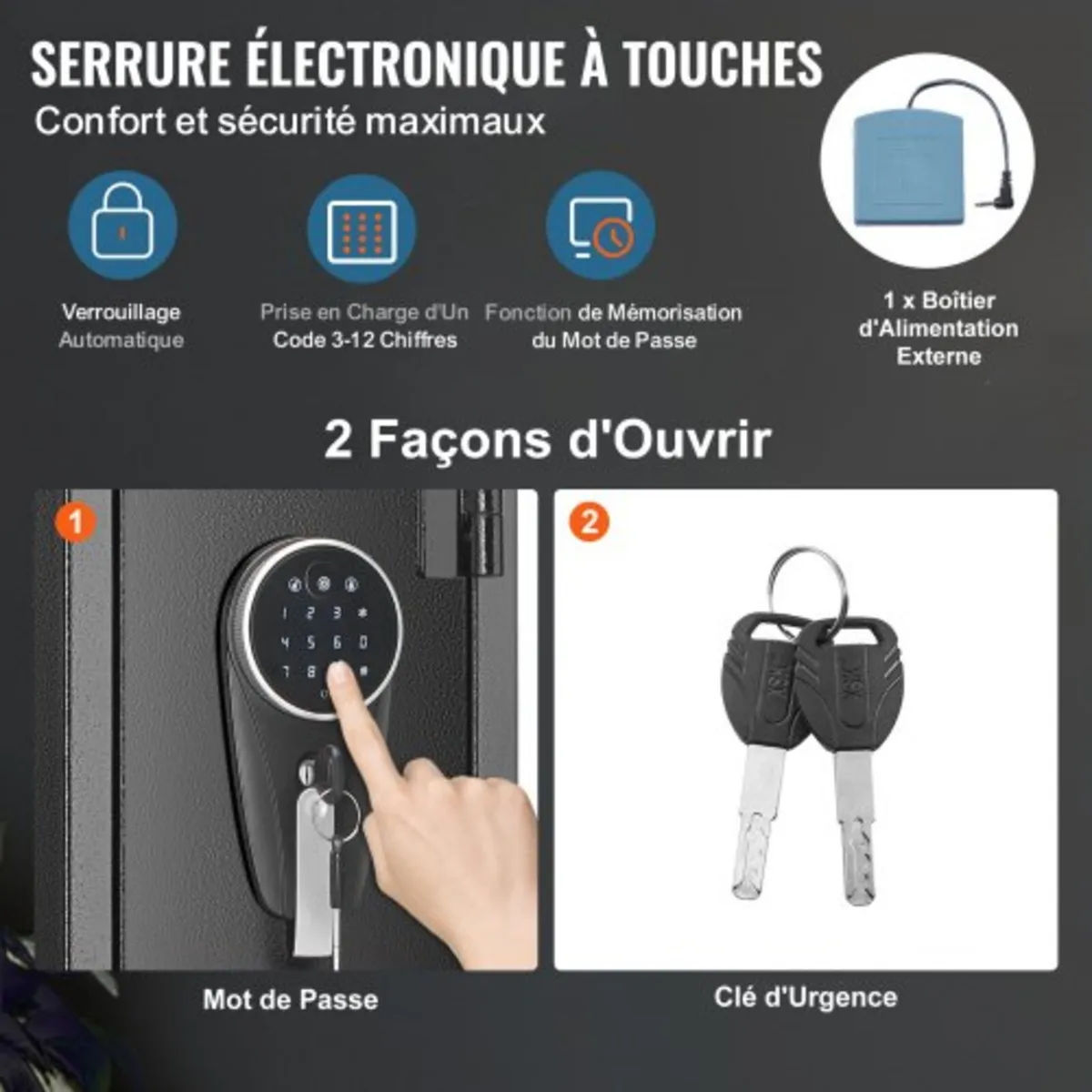 2 Rifles Gun Safe, Rifle Safe with Lock & Digital - Image 3