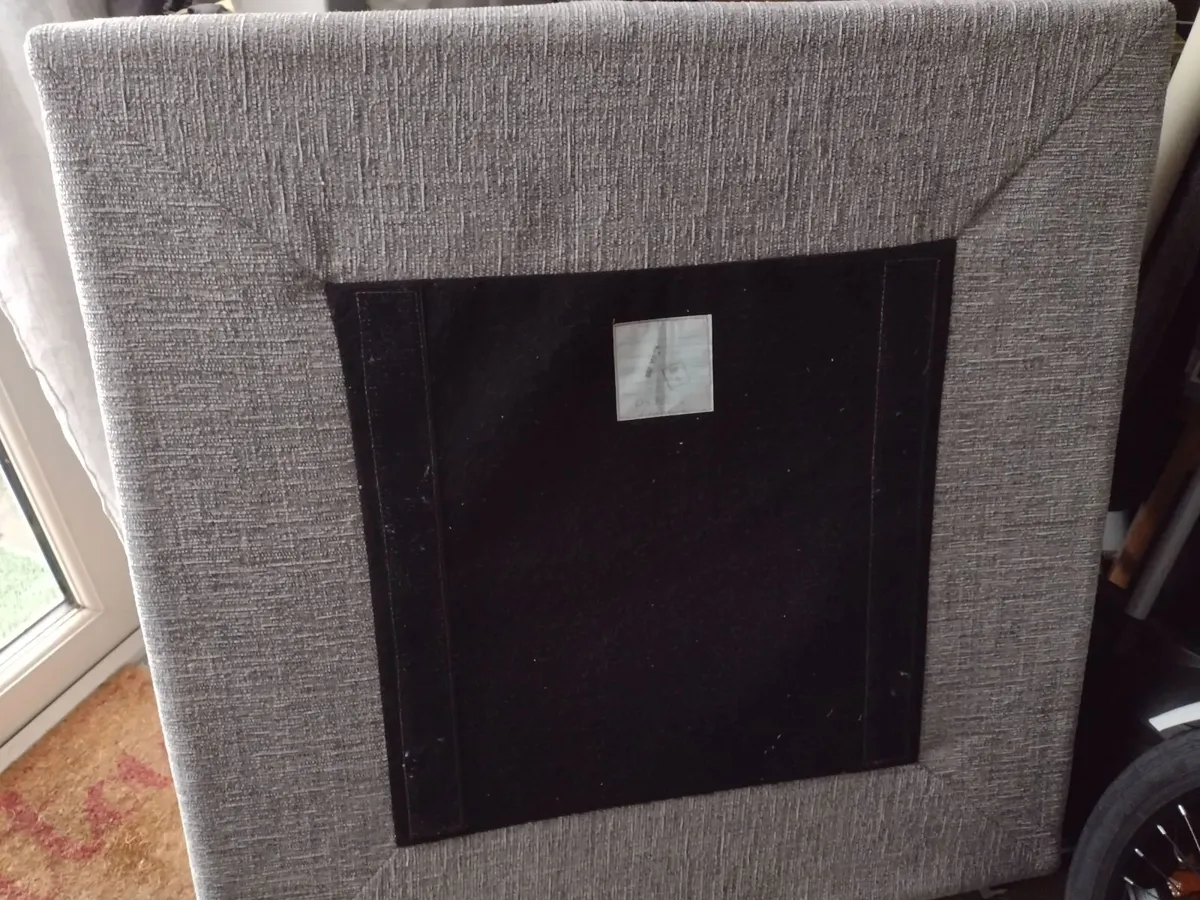 Large heavy textured padded pouffe footstool - Image 3