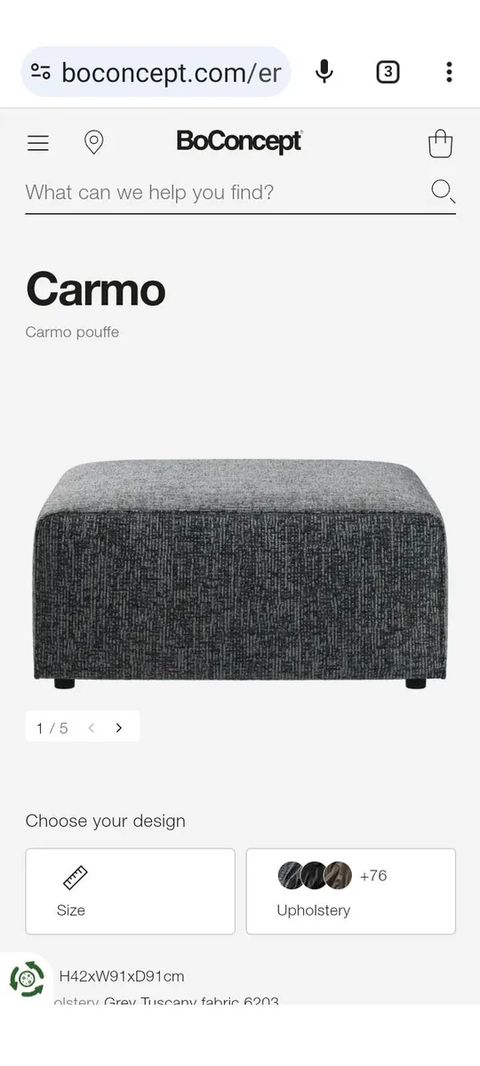 Large heavy textured padded pouffe footstool - Image 4