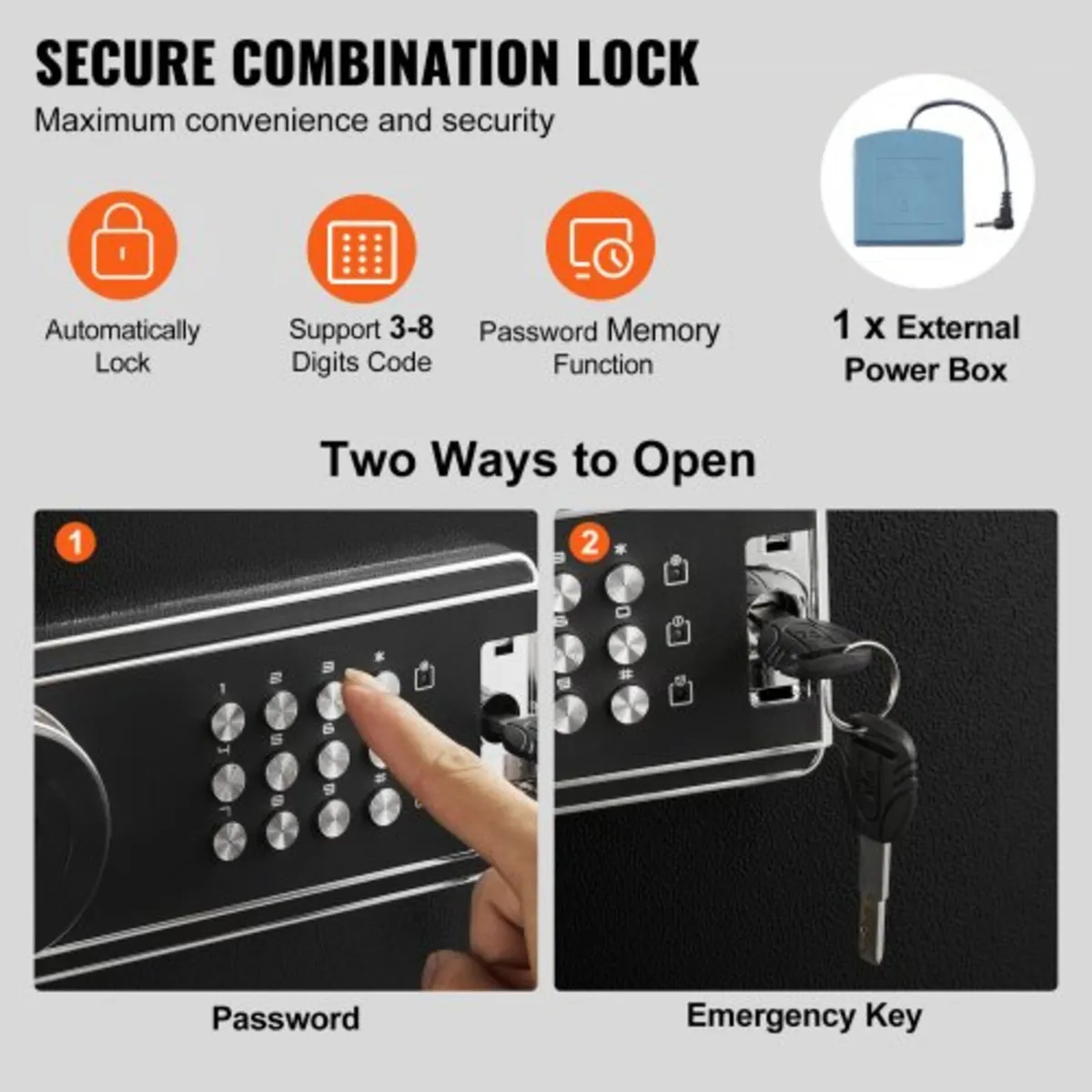 6-8 Rifles Gun Safe, Rifle Safe with Lock & Digita - Image 3