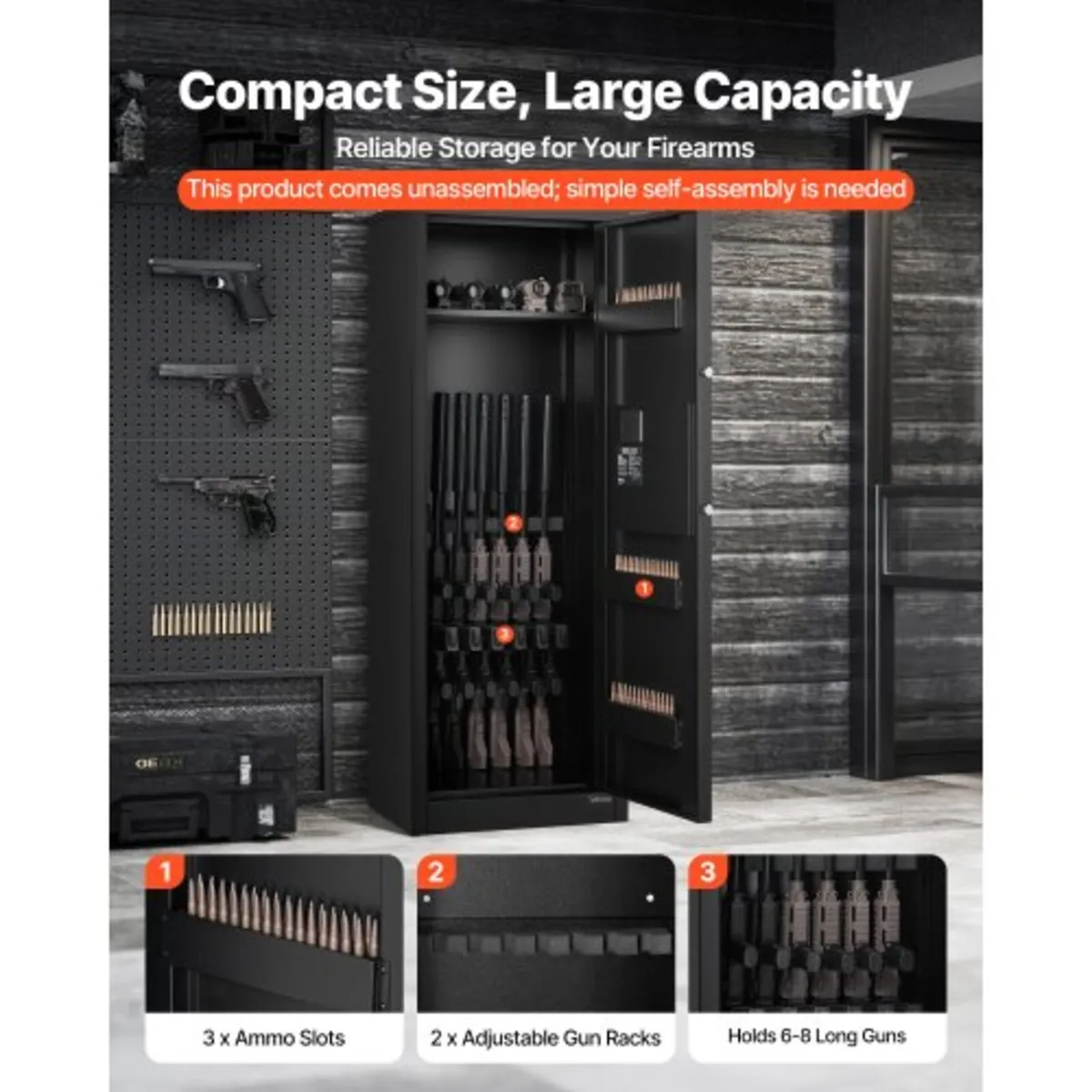 4 Gun Safe, Long Gun Cabinet for Rifles and Pistol - Image 4