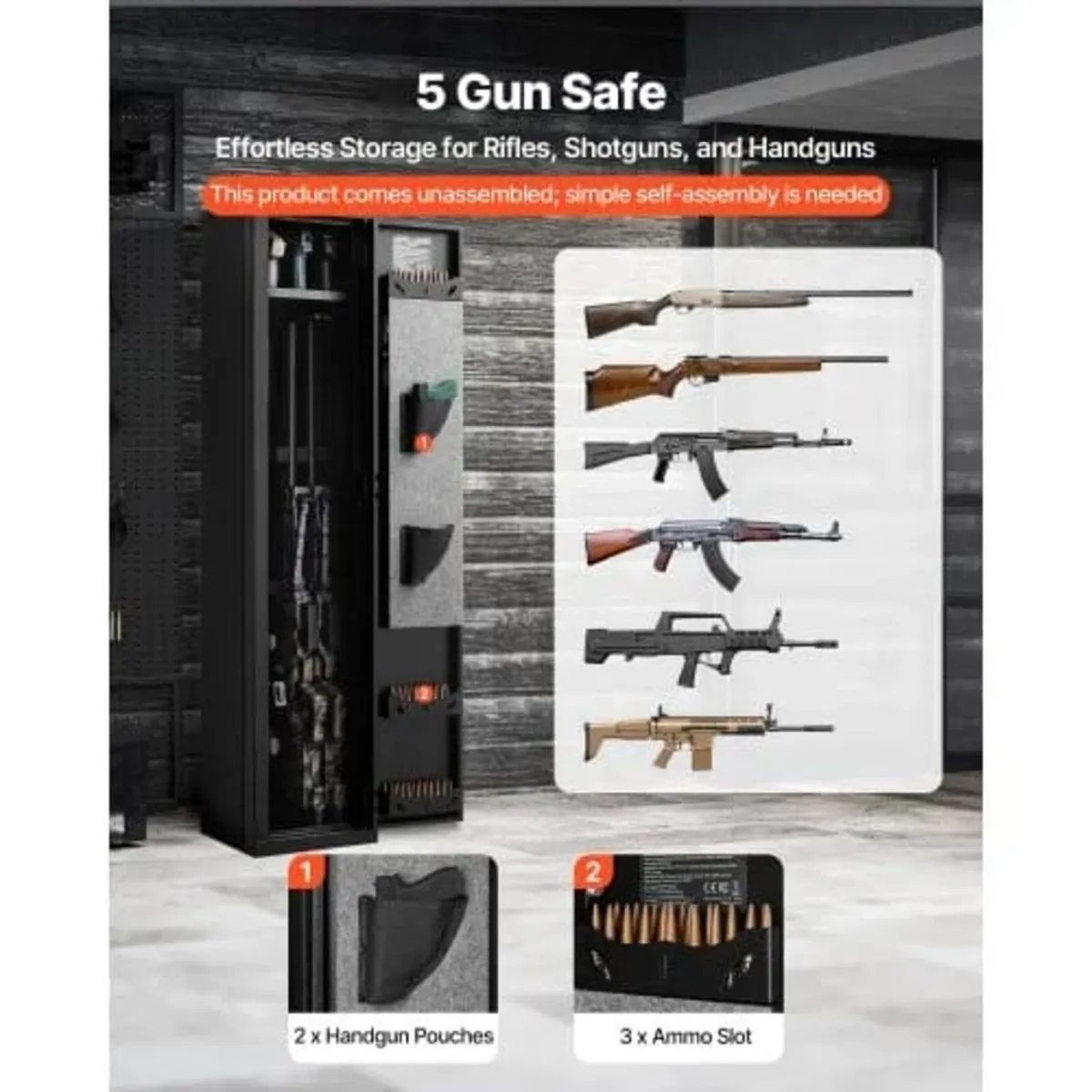 Gun Safe, Heavy Duty Cold-Rolled Steel Rifle Cabin - Image 4