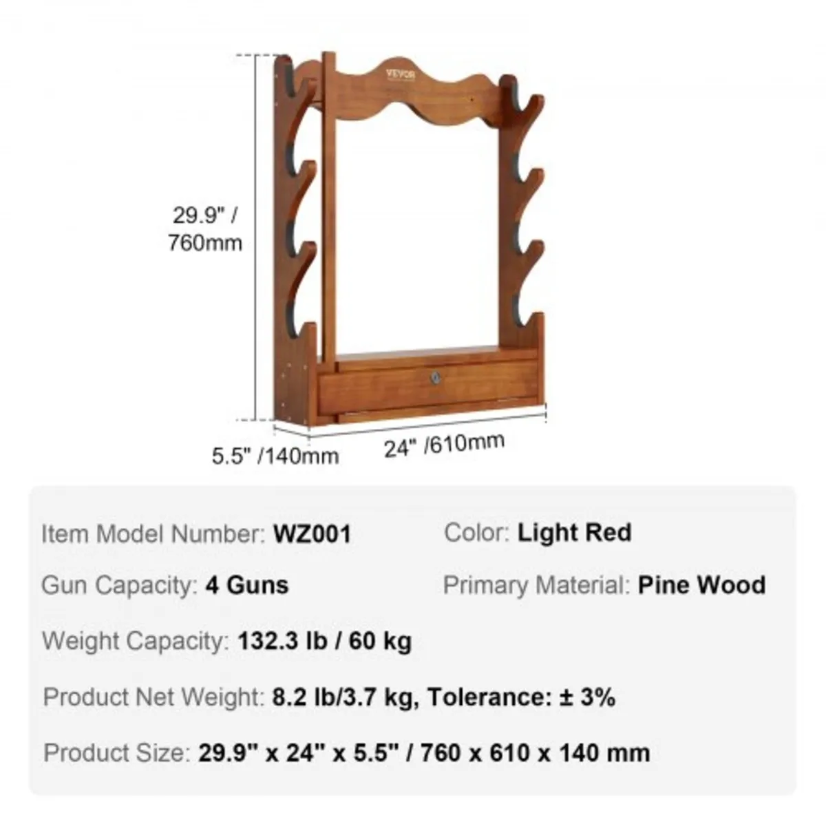 Gun Rack, Wood Gun Rack Wall Mount, Gun Display Ra - Image 2