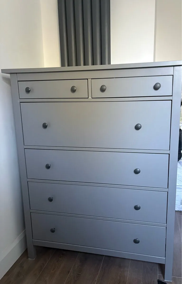 Hemnes Chest of 6 drawers, grey - Image 1