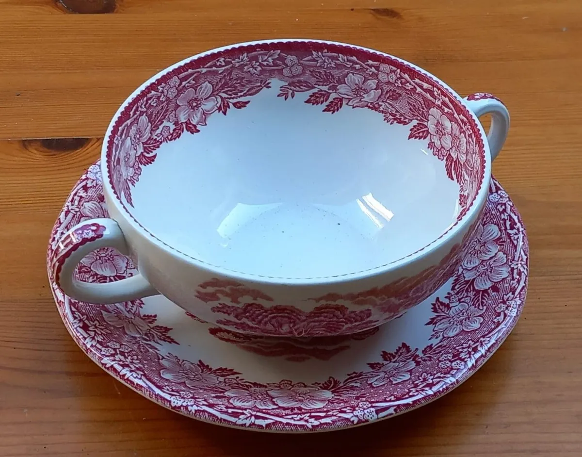 Soup Bowl and Saucer - Wedgewood 'Woodland' - Image 1