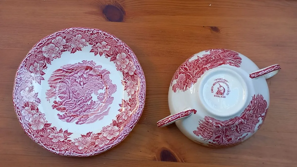 Soup Bowl and Saucer - Wedgewood 'Woodland' - Image 3