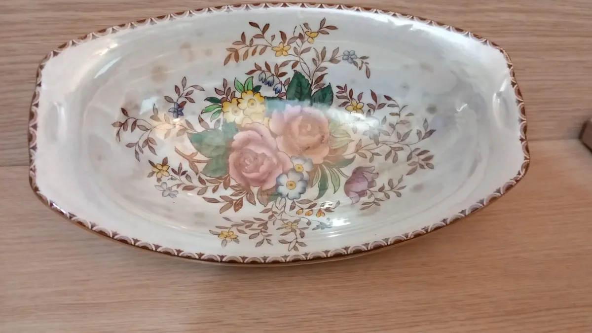 Vintage Maling 'Rosalind' Cream Lustre Oval Dish - Image 3