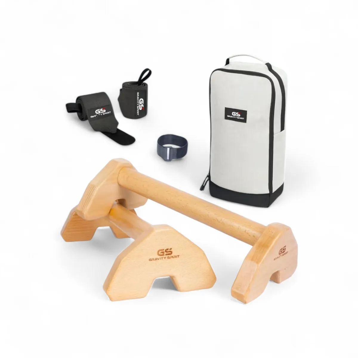 Wooden Non-Slip Push-Up Handles/Bars with Bag - Image 1