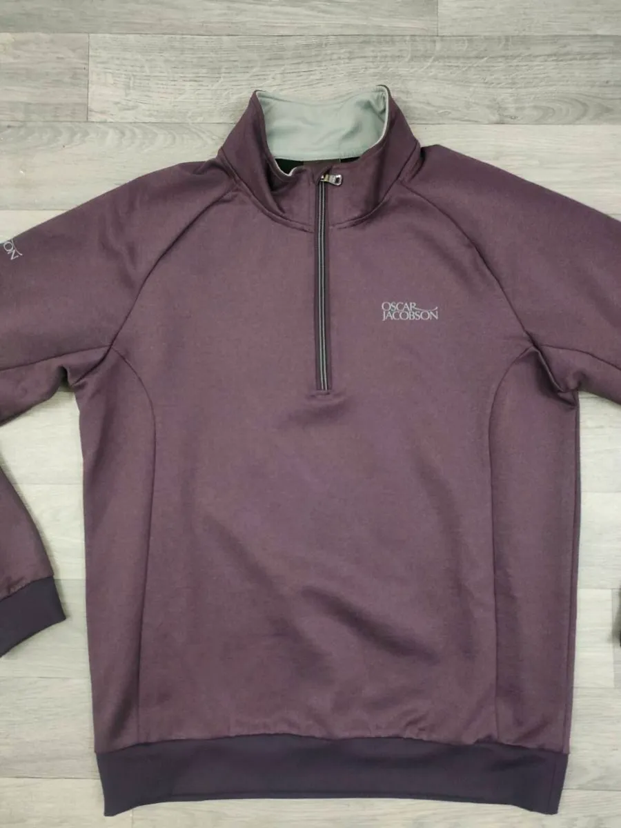 Oscar Jacobson Half Zip Golf Jumper Mens Medium - Image 2
