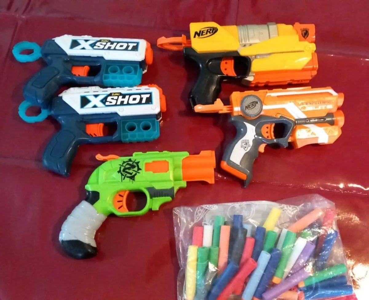 NERF and X-SHOT hand gun collection - Image 1