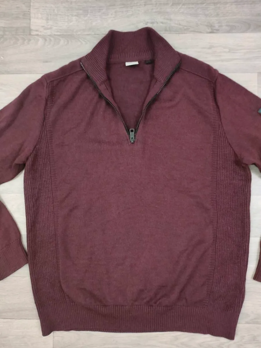 Bugatti Wool Blend Half Zip Jumper Mens Medium - Image 2