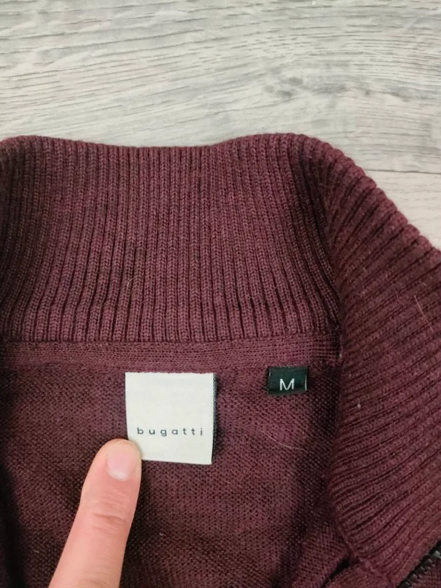 Bugatti Wool Blend Half Zip Jumper Mens Medium - Image 4