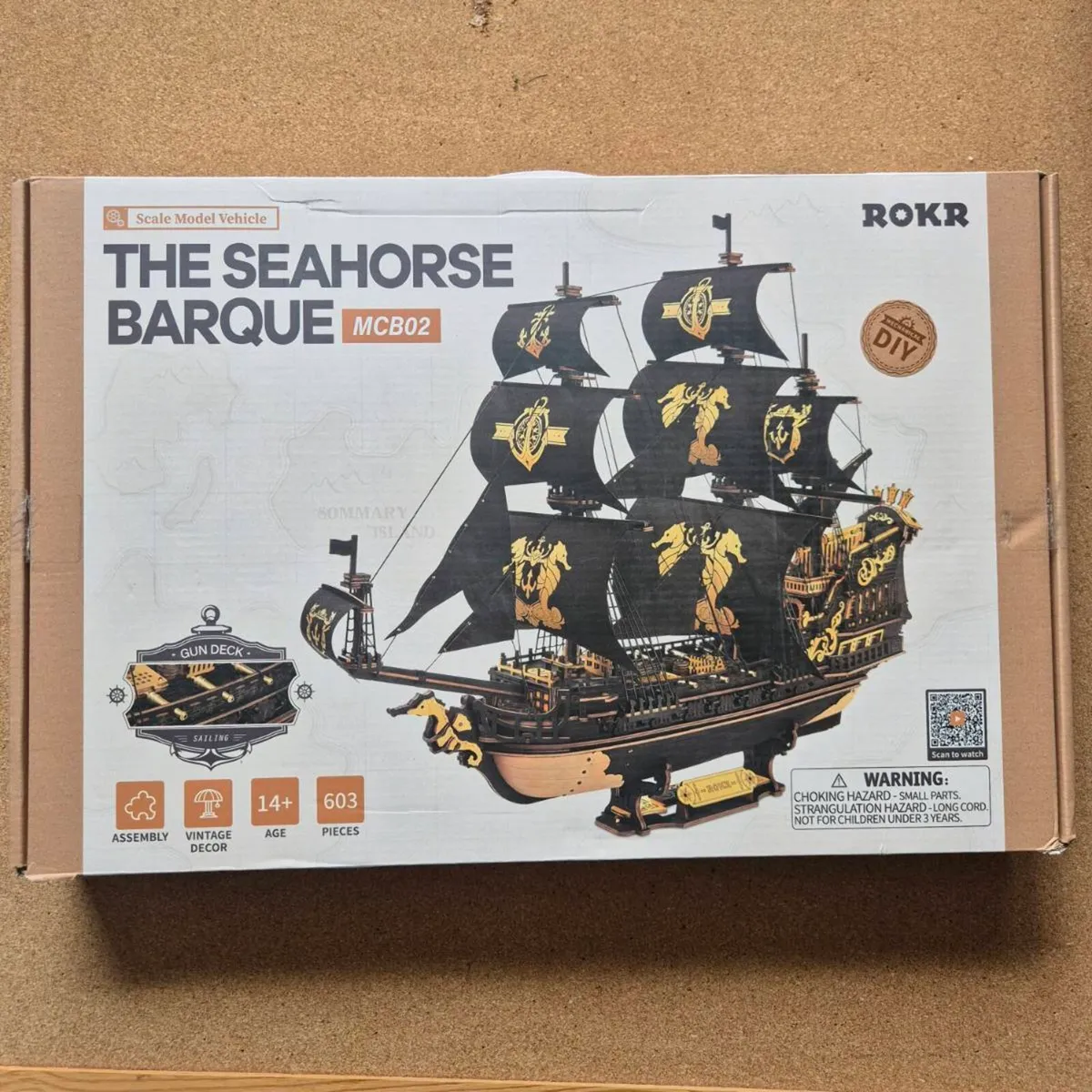 Wooden Boat Model Kit w 3D Puzzle, DIY Project - Image 2