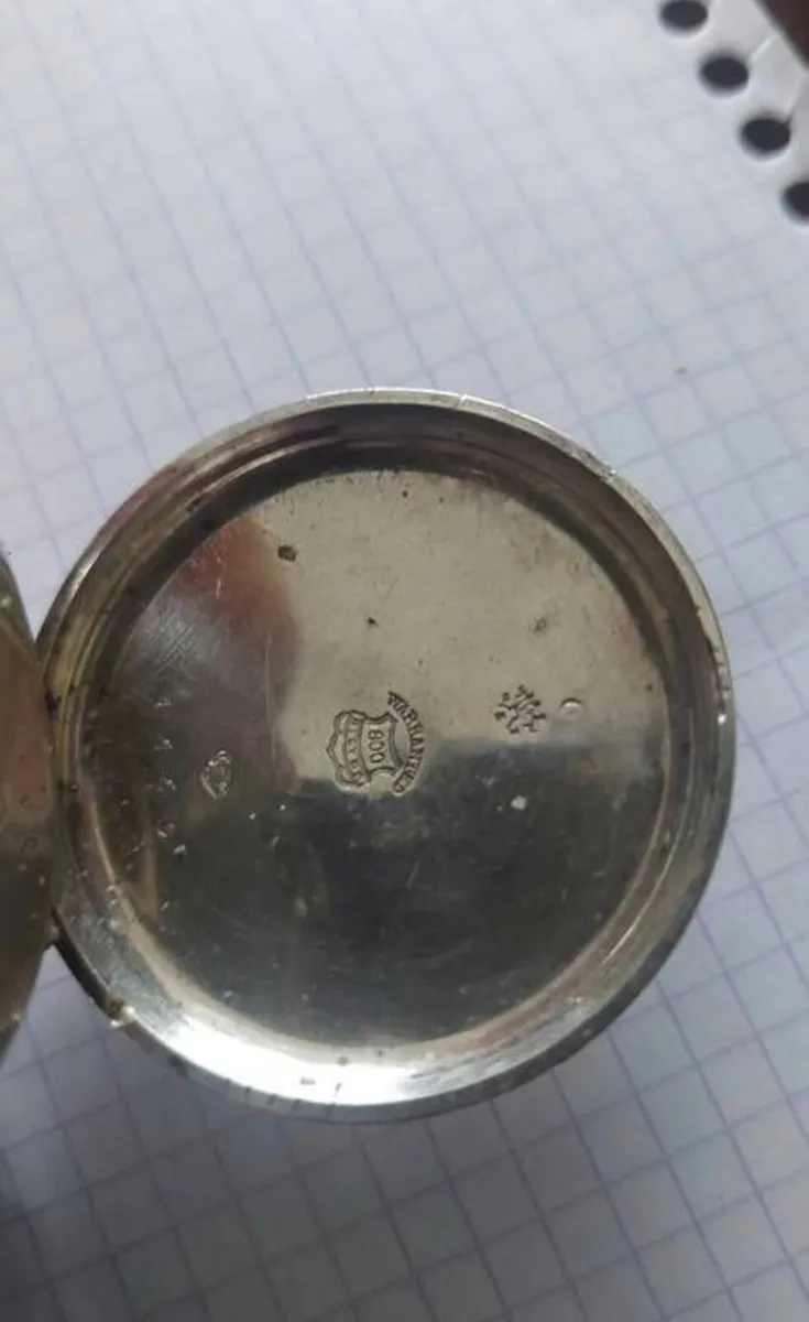 Silver pocket watch hallmarked 800 silver - Image 4