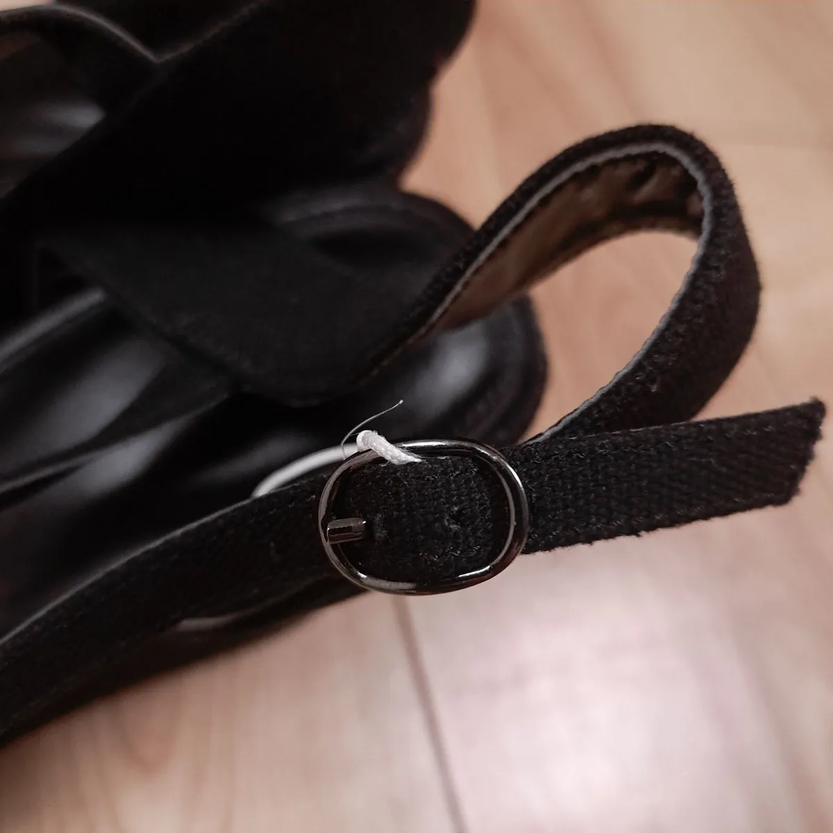 M&S Black Ankle Strap Platform Wedges 8UK - Image 4