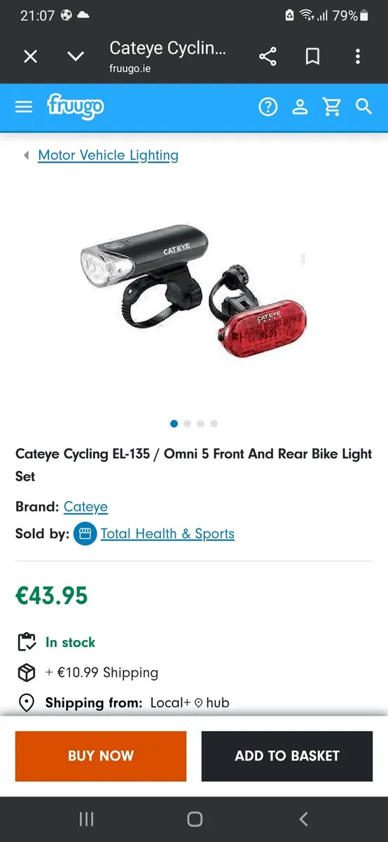 Bike lights cateye new front and rear - Image 1