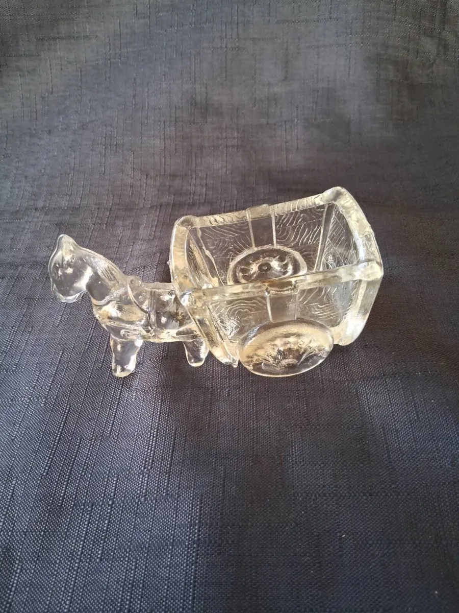 Clear Glass Horse & Cart - Image 2