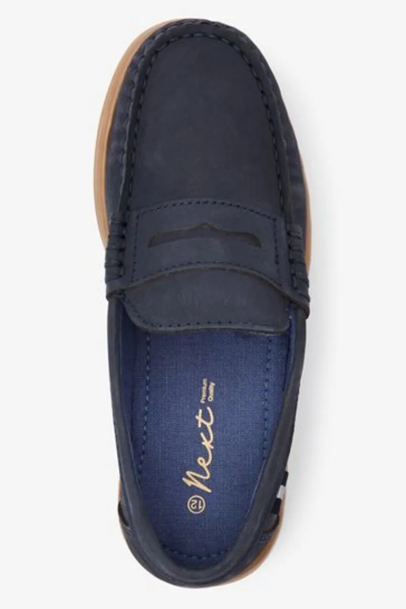 next leather navy loafers size UK 2 - Image 3