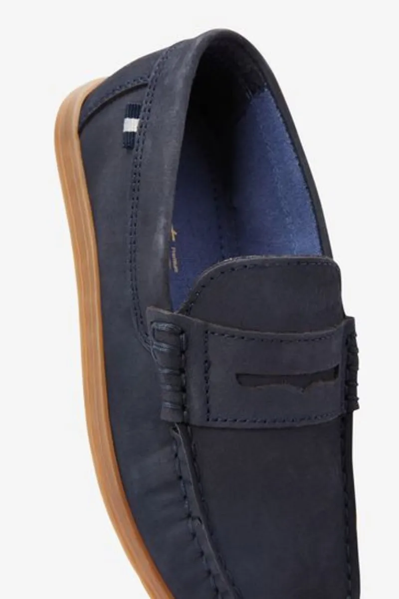 next leather navy loafers size UK 2 - Image 4