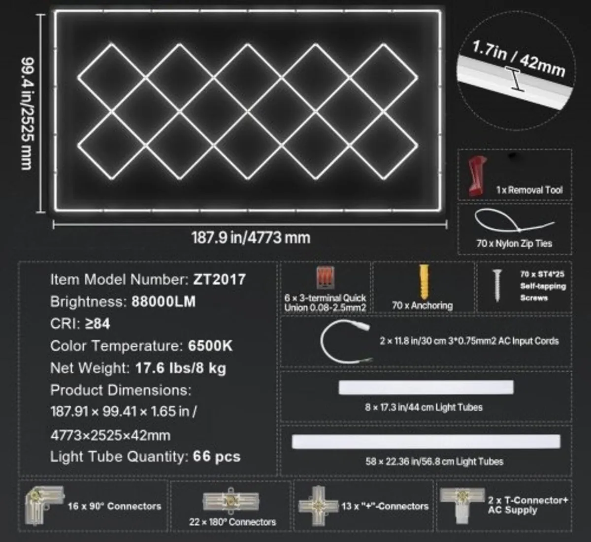 Garage Lights 88000LM hexagon - Image 4