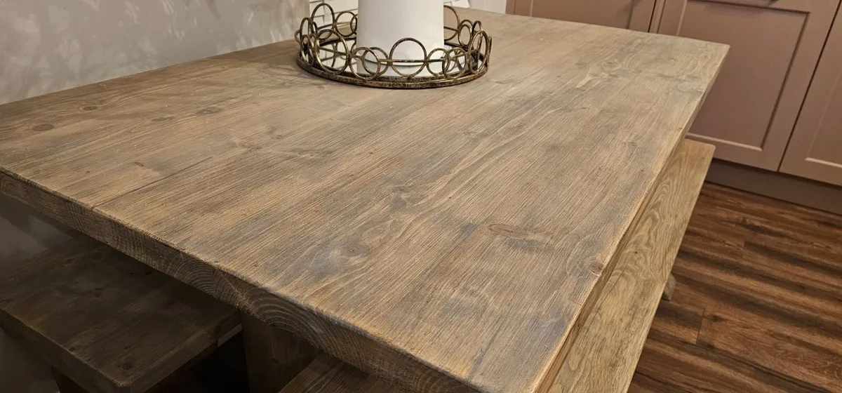 Dining Table and Benches - Image 1