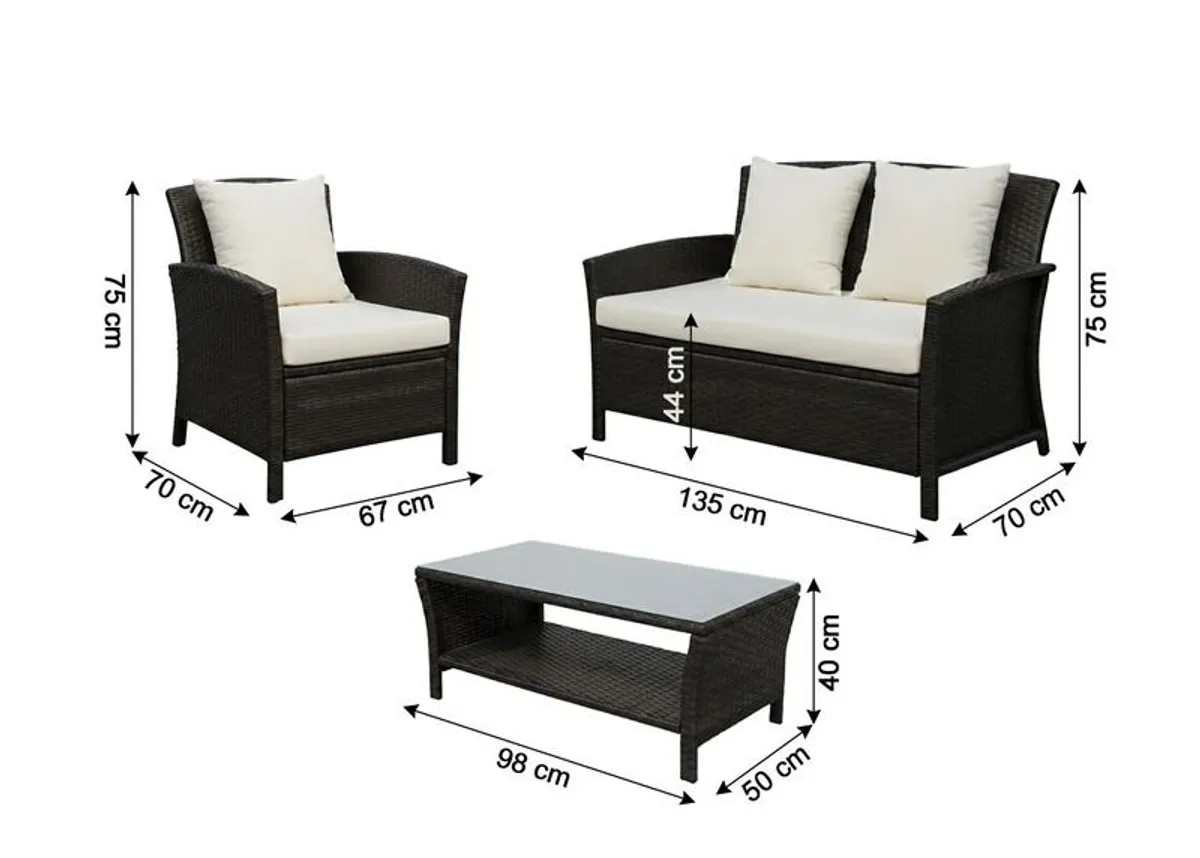 Newport 4 Seater Patio Garden Set + Table - Image 4