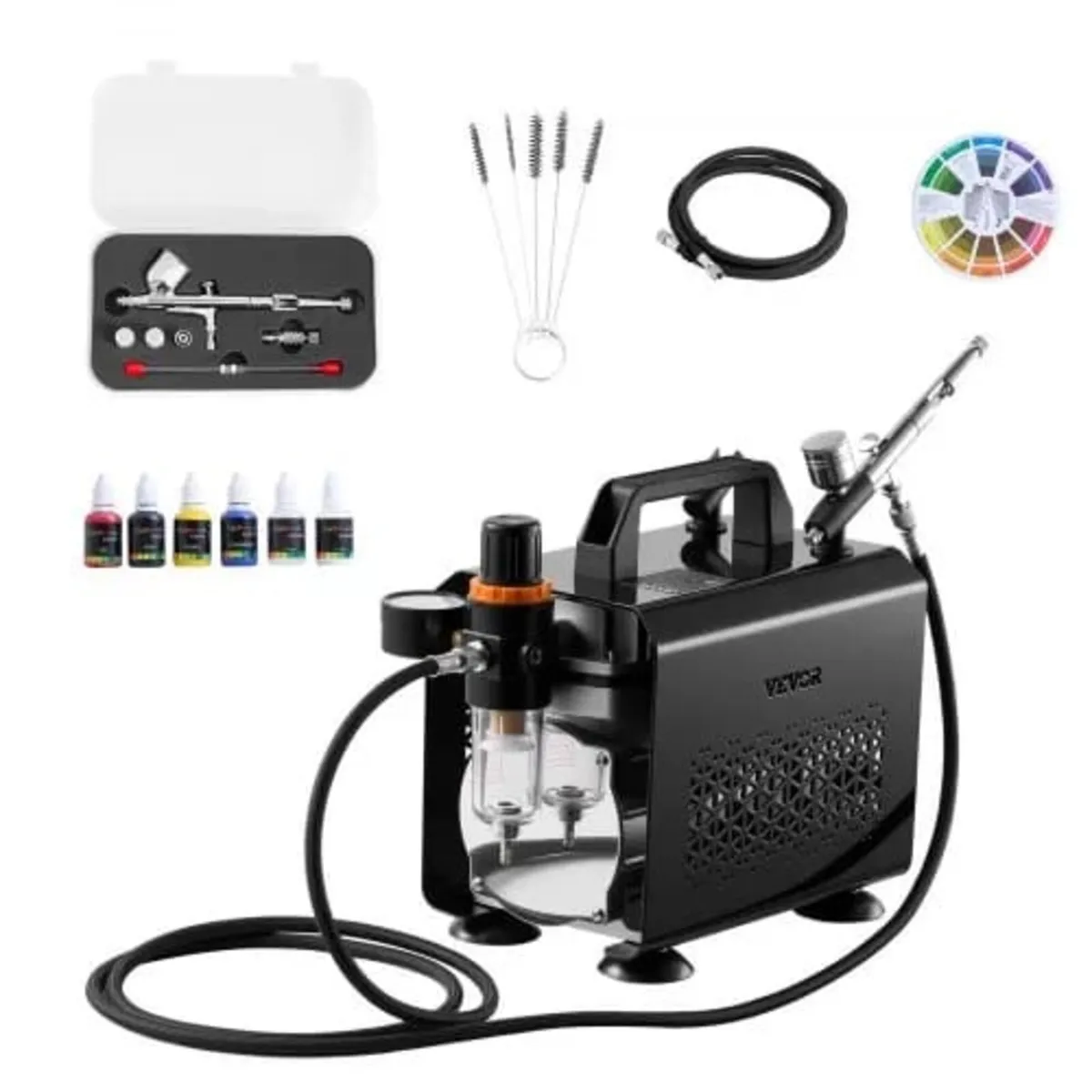 Airbrush Kit, 1/6 HP, Air Brush Kit with Air Compr - Image 1