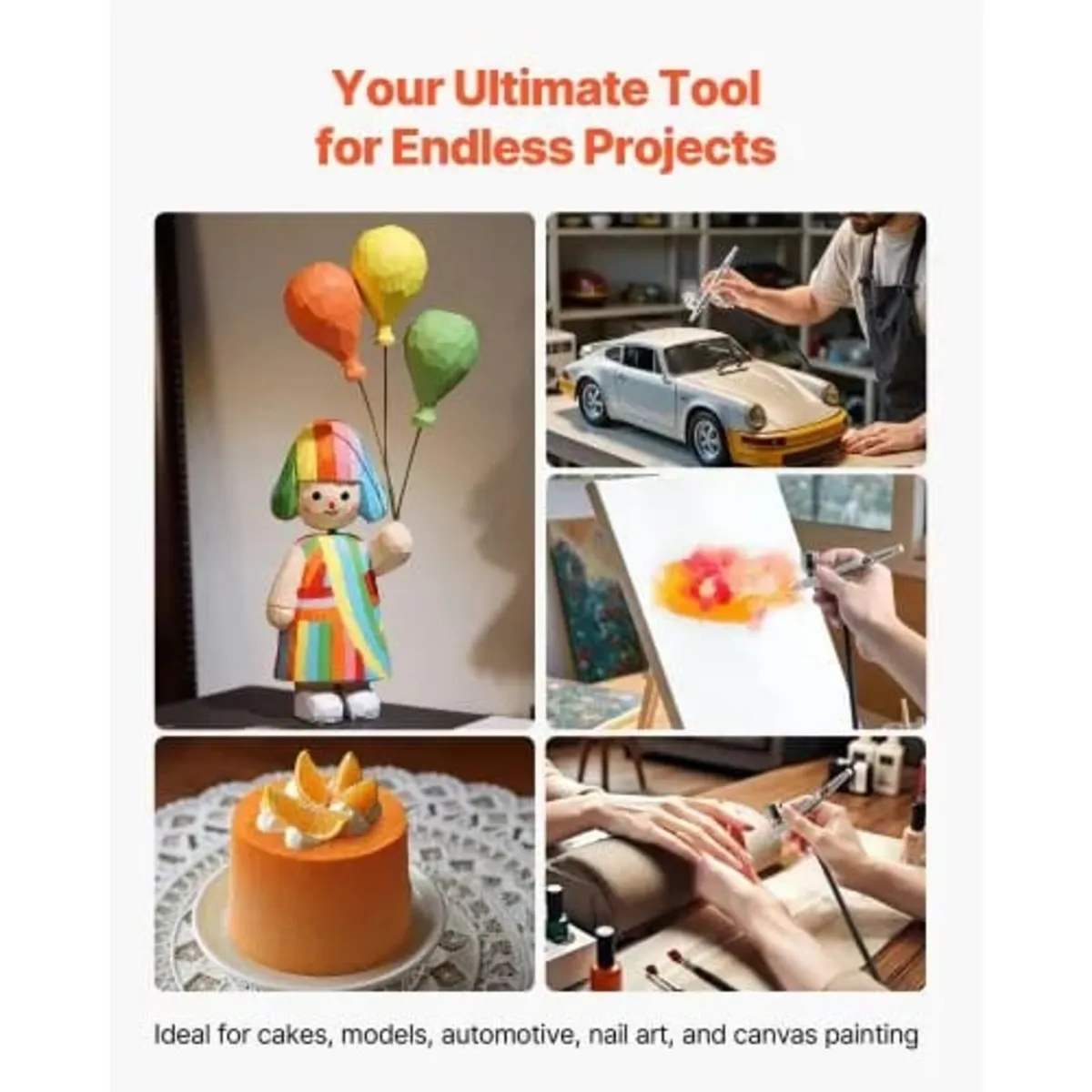 Airbrush Kit, 1/6 HP, Air Brush Kit with Air Compr - Image 3