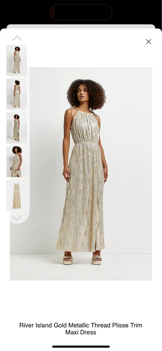 River Island Metallic Gold Dress Size 6 - Image 1