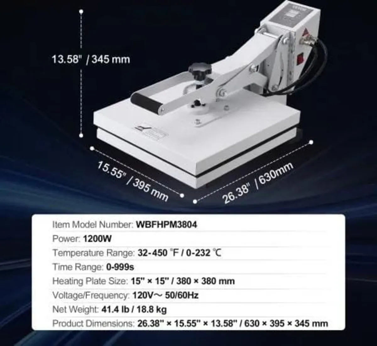 Heat Press Machine 15 x 15 in/38.1 x 38.1 cm Subli - Image 4