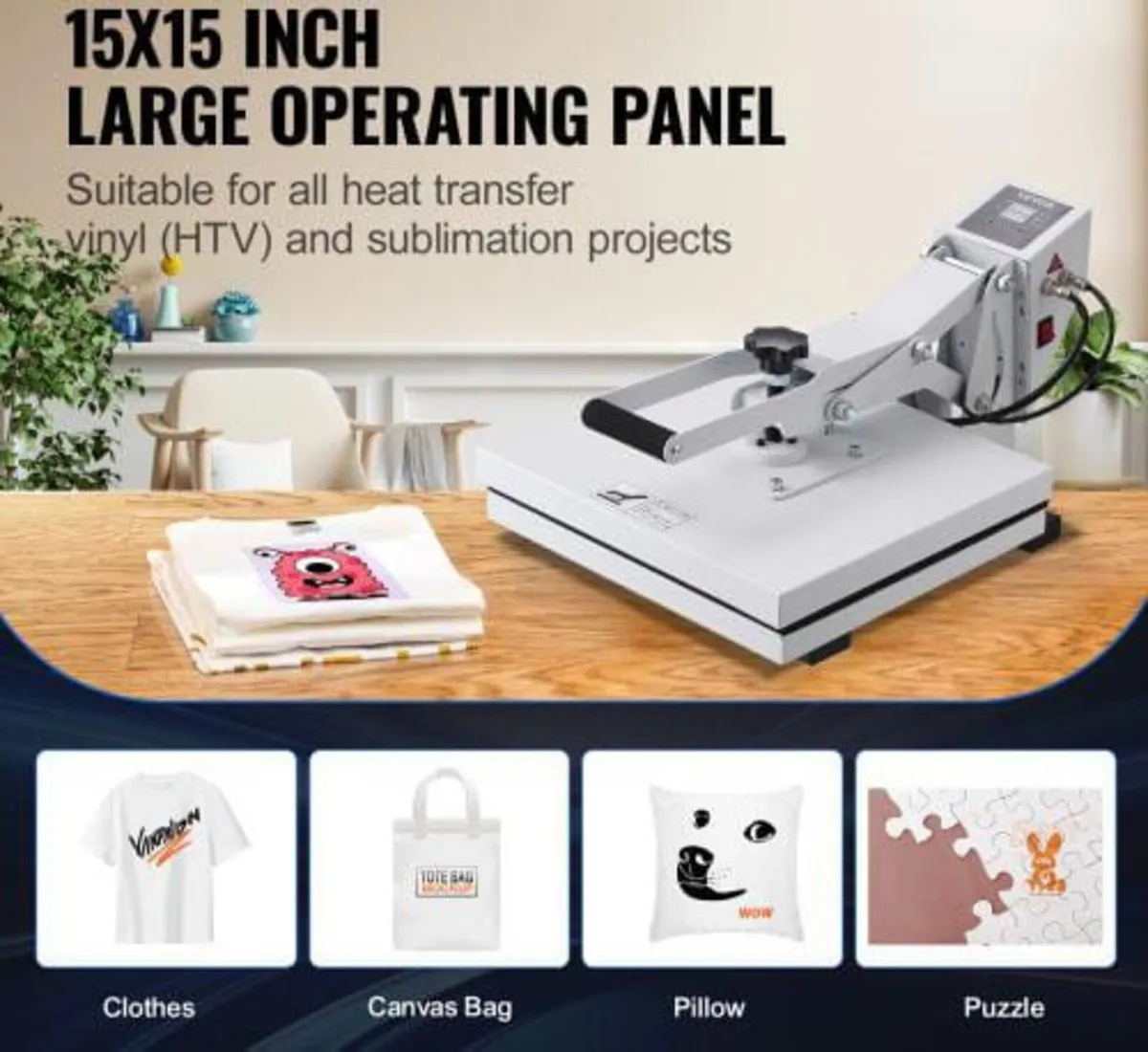 Heat Press Machine 15 x 15 in/38.1 x 38.1 cm Subli - Image 2