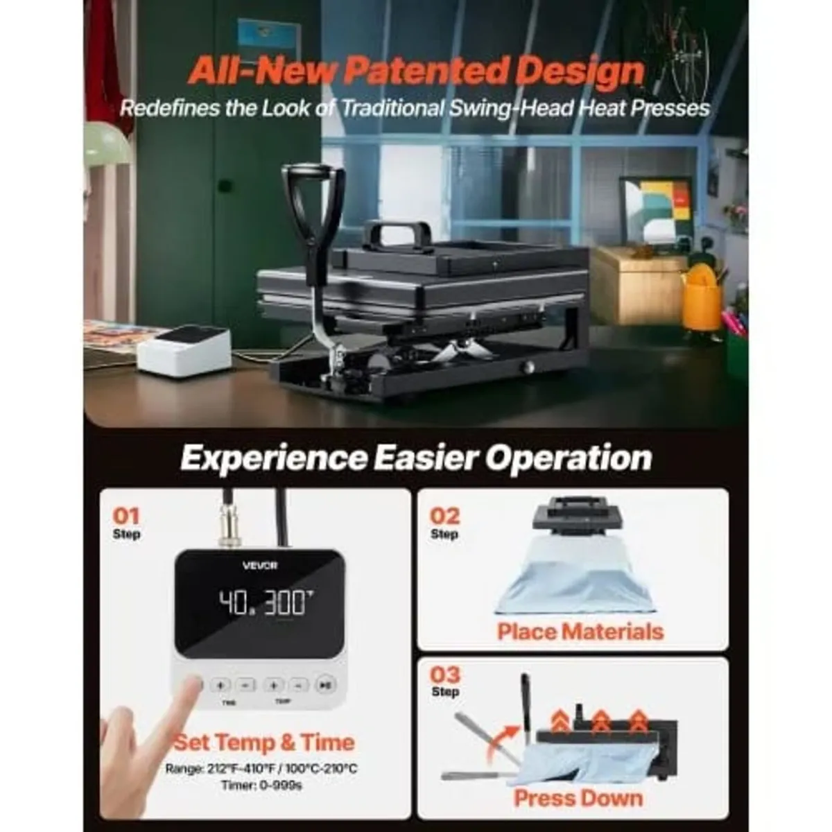 Hybrid Heat Press, 380 x 380 mm, 5-in-1 Multifunct - Image 2