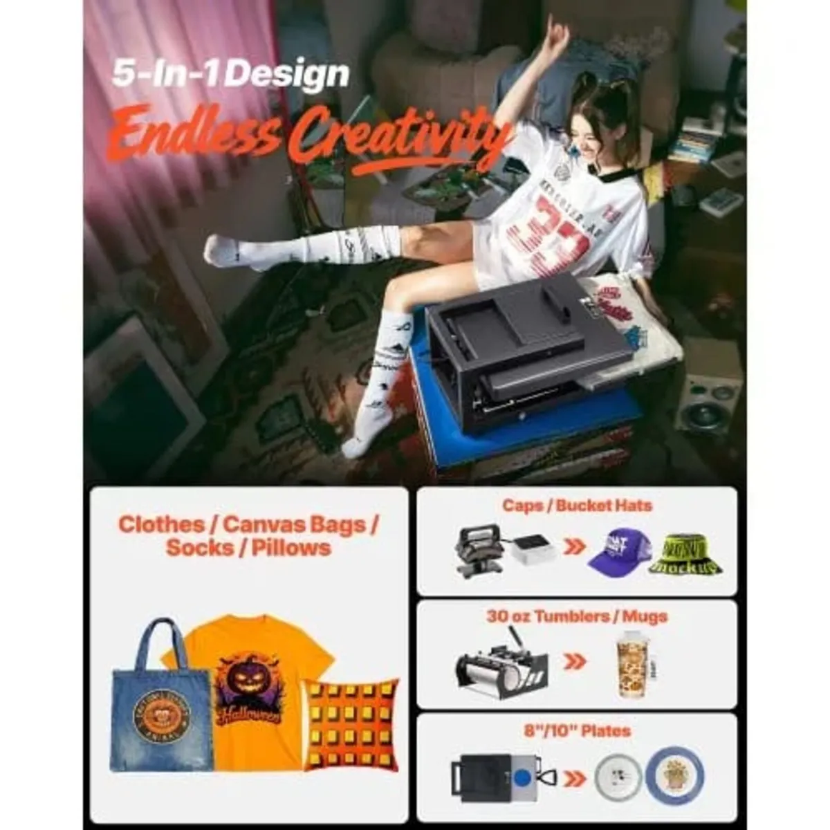 Hybrid Heat Press, 380 x 380 mm, 5-in-1 Multifunct - Image 3