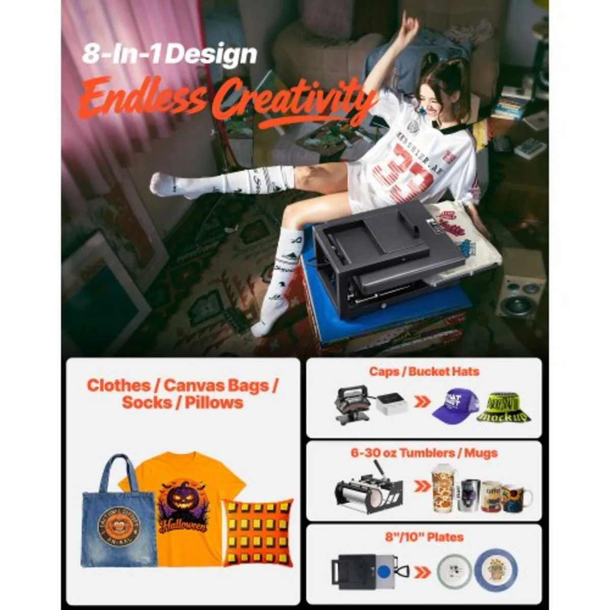 Hybrid Heat Press, 380 x 380 mm, 8-in-1 Multifunct - Image 2