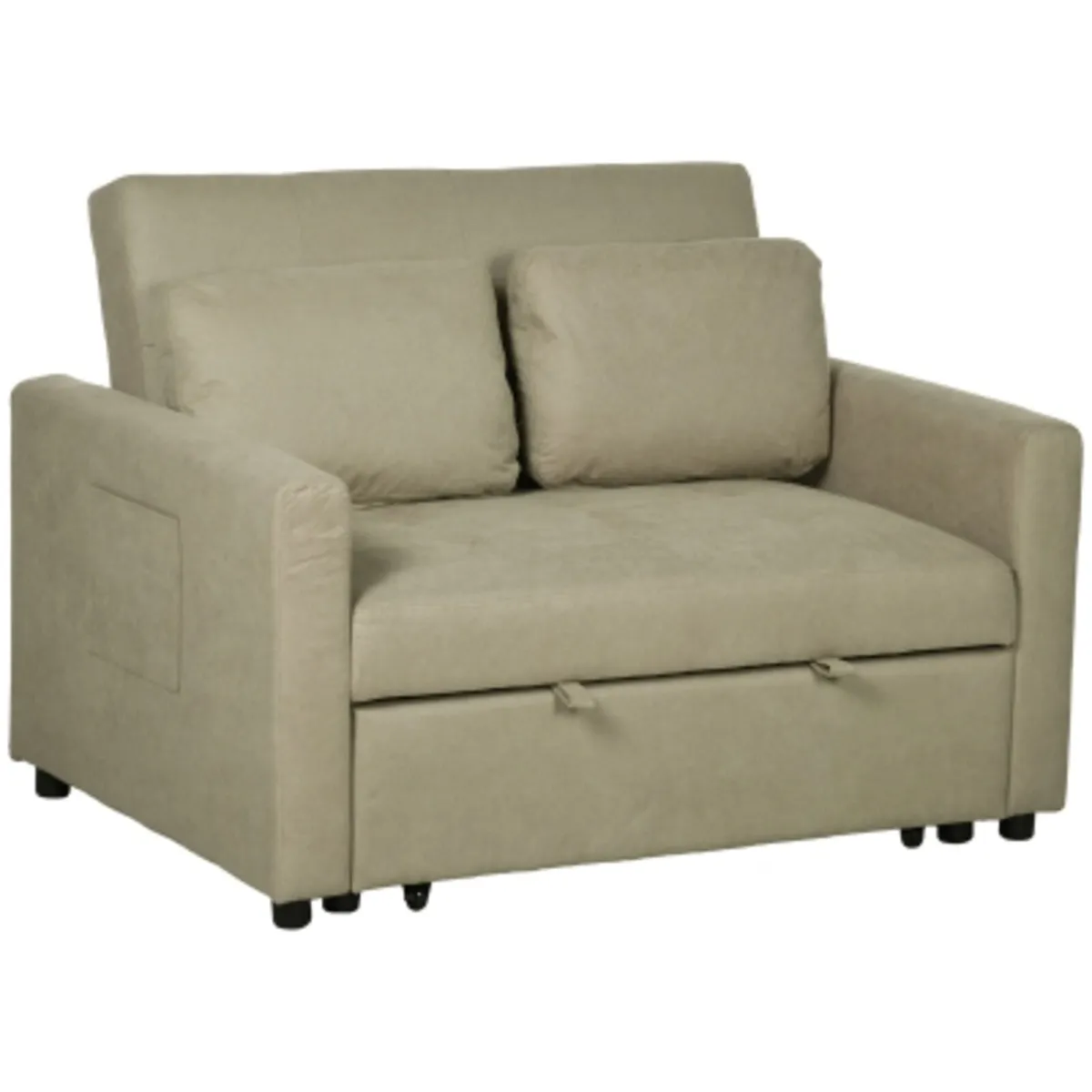 Loveseat Sofa Bed, Convertible Bed Settee with 2 C - Image 1