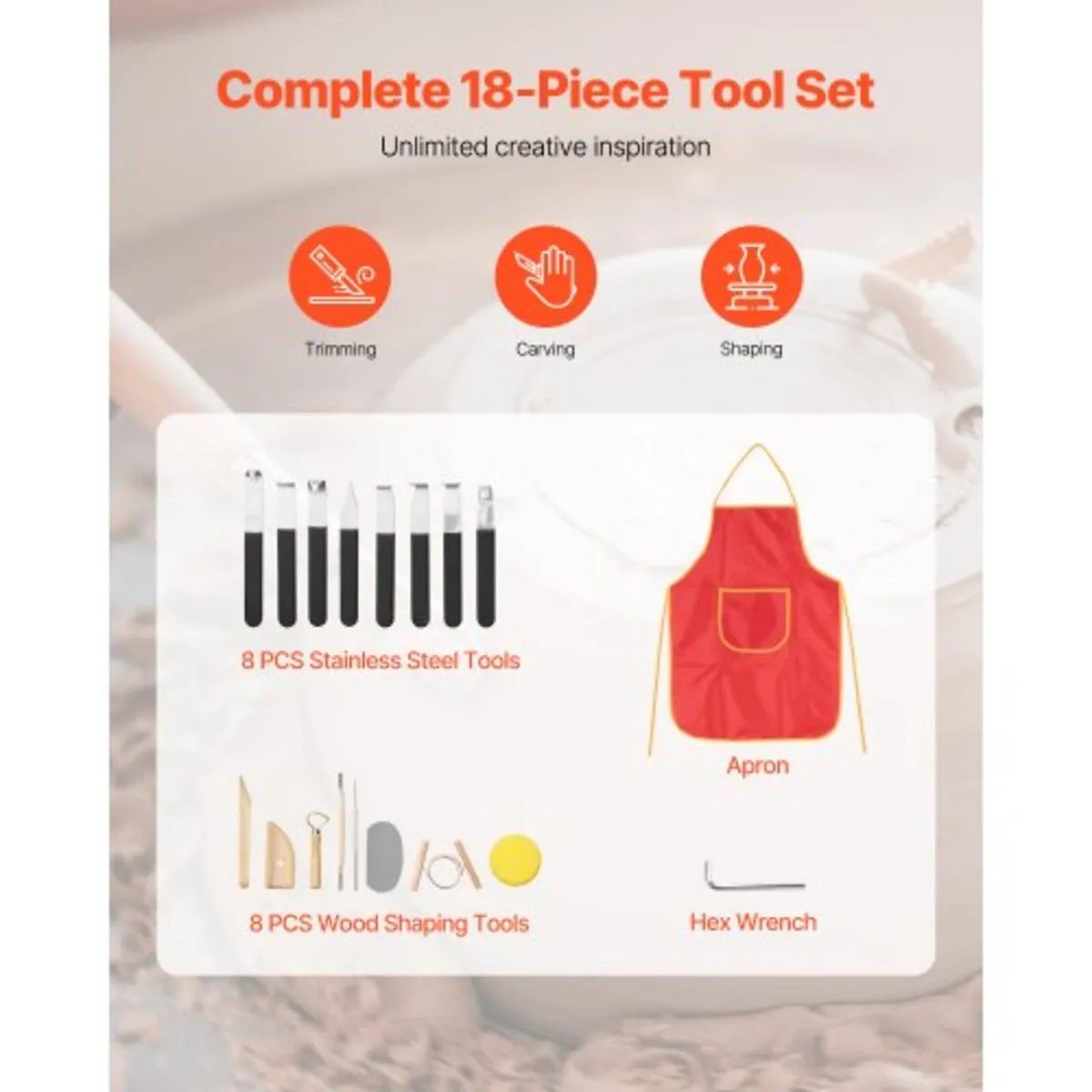 Pottery Wheel, 35 cm Ceramic Wheel Forming Machine - Image 3