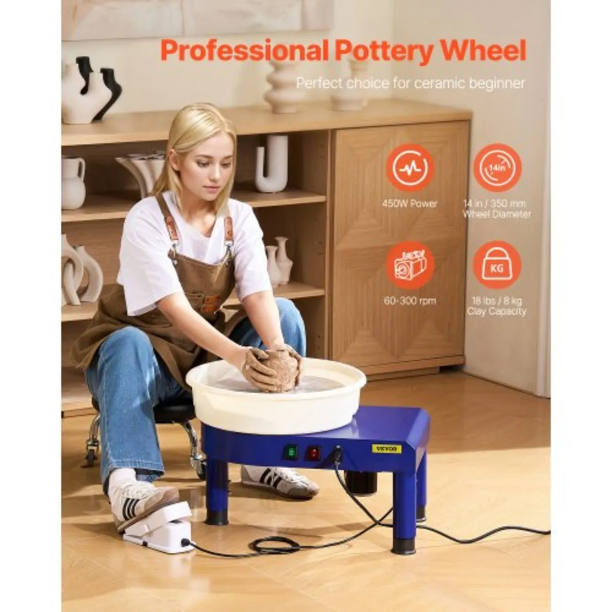 35 cm Ceramic Wheel Forming Machine, 60-300 RPM Sp - Image 4