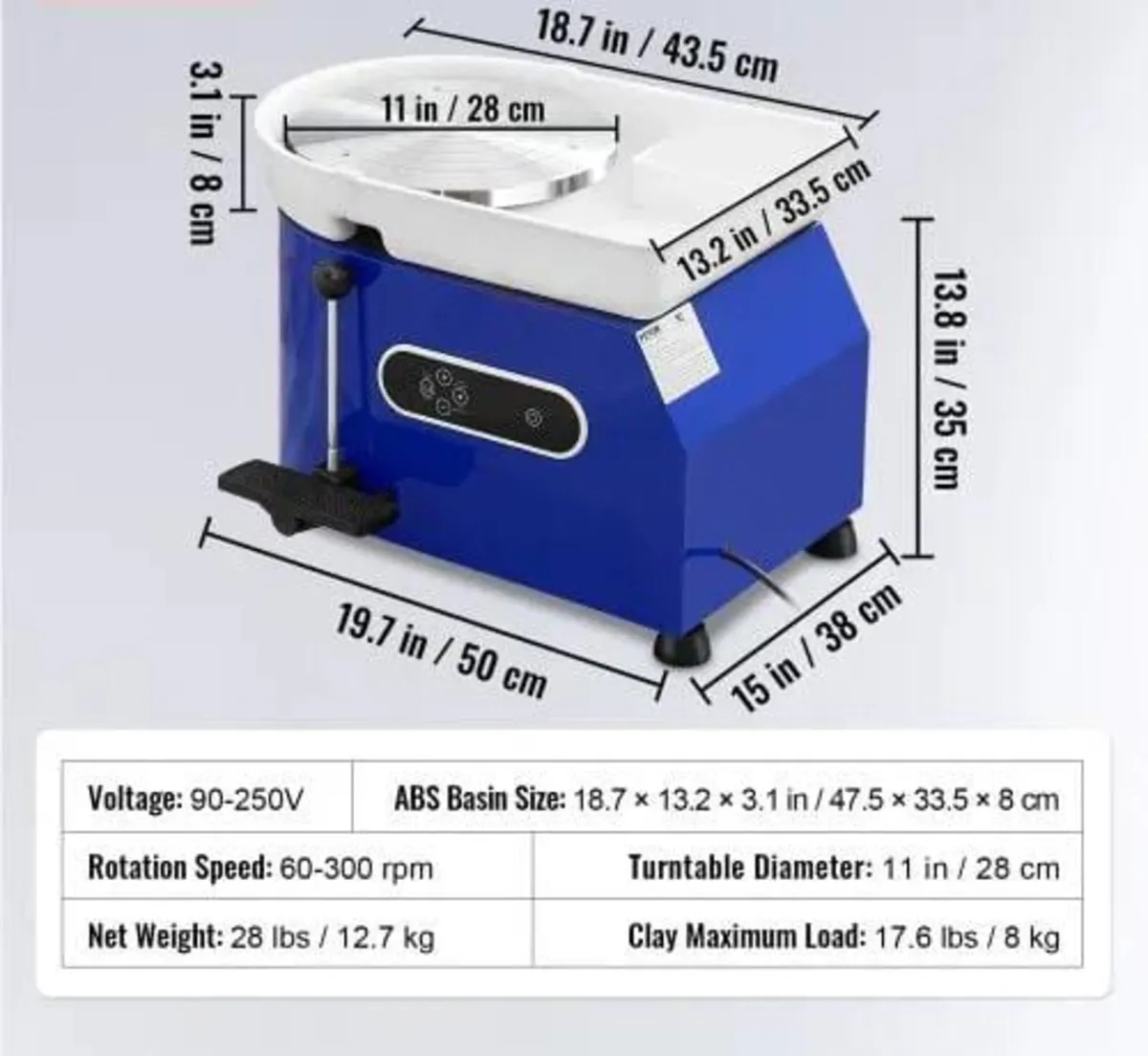 Pottery Wheel 27.9 cm Ceramic Wheel Foot Pedal Scu - Image 4