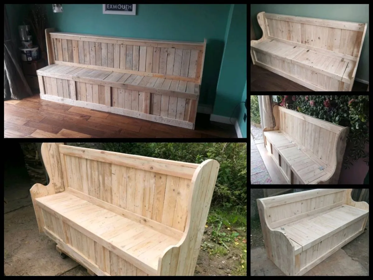 Handmade rustic banquet seating - Image 2