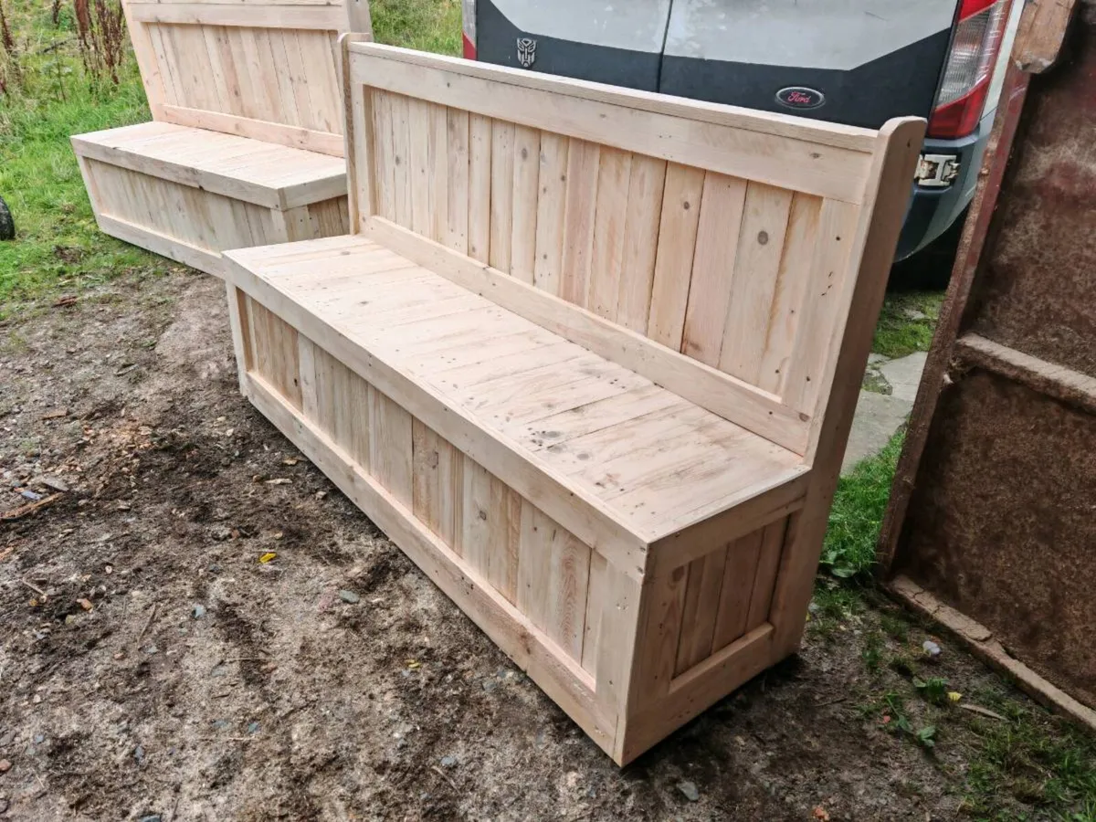 Handmade rustic banquet seating - Image 3